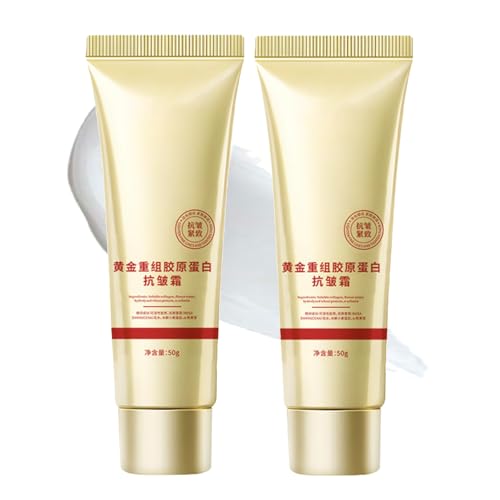 Creme Collagene Visage Doré, Creme Collagene Lissante, Creme Anti Rides Femme Doré, Crème Hydratante Anti-Rides Pour Le Visage, Golden Collagen Korea Cream, Skin Firming Cream For The Face (2)