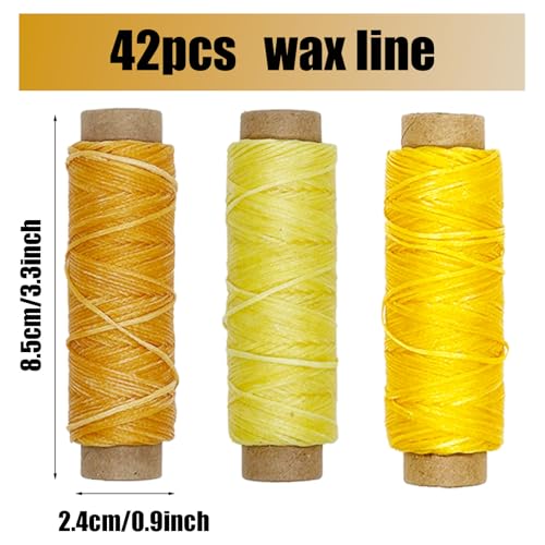 Hilo encerado para coser cuero, 42 colores, 33 yardas c/u miniatura 6