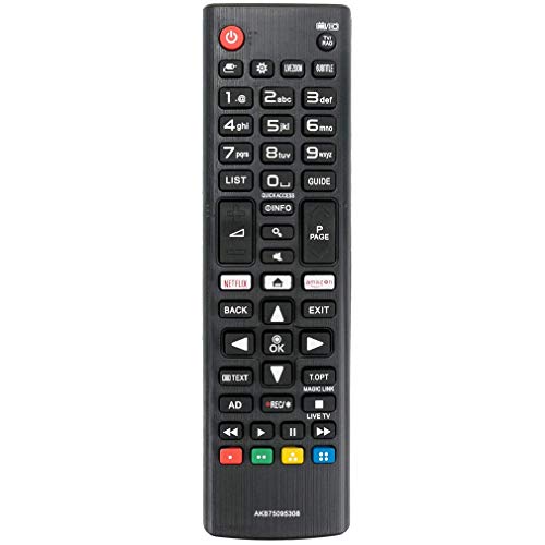 VINABTY AKB75095308 Mando a Distancia de Repuesto para LG Smart Ultra HD TV 43UJ6309 32LJ610V 49UJ6309 60UJ6309 65UJ6309 con Netflix Amazon Buttons