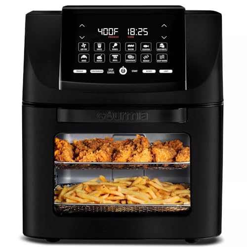 Gourmiiaairfryer14quartallinonedigitalkitchenairfryerovenrotisseriedehydratordeepfryerversatilekitchenappliancewithguidedcookingand12onetouchpresets Urban Country Home Decor Gourmiia air fryer 14 quart all in one digital kitchen airfryer oven rotisserie dehydrator deep fryerversatile kitchen appliance with guided cooking and 12 one touch presets urban country home decor