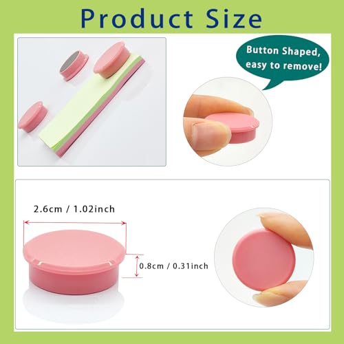 PYJLBX Small Round Fridge Magnets, 30 Pack Pink Strong Mini Round Craft Magnets for Whiteboards Notice Boards - Image 3