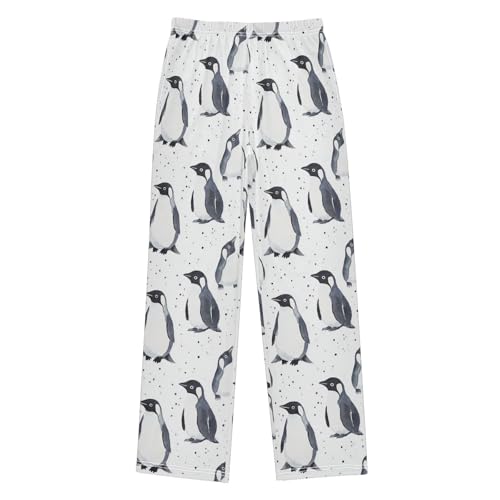Boys' Pants Cartoon Black Penguins Dots Long Bottoms Jogger Pants Elastic Waist Trousers with Pockets S-XL