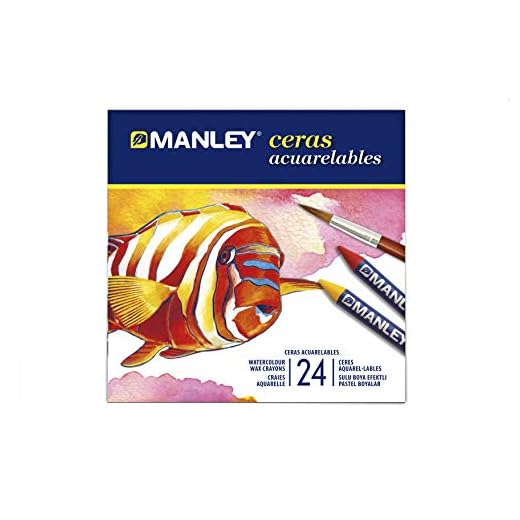 Lapices cera manley acuarelable caja de 24 unidades colores surtidos