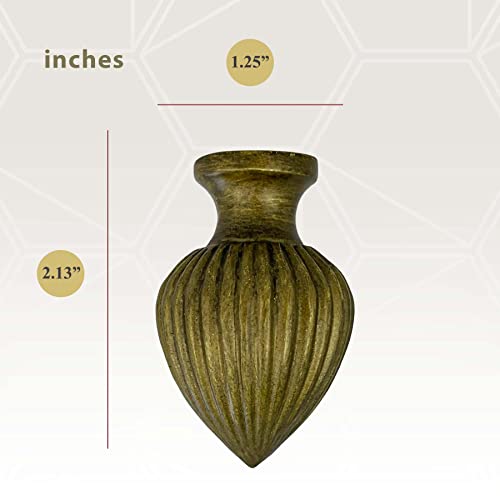 Image of Royal Designs, Inc. Ribbed Pear Finial with Fan Pull Chain, Antique Brass - Pack of 2