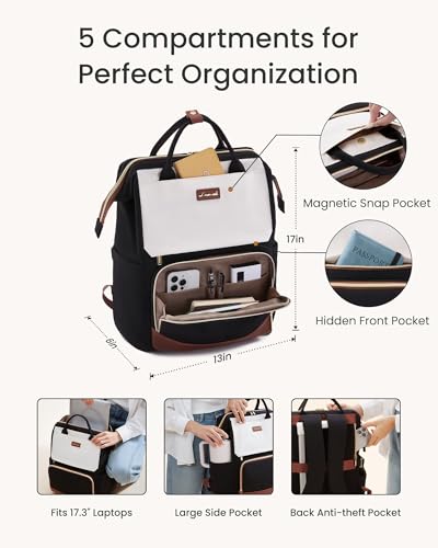 Image of LOVEVOOK Laptop Backpack for Women with Giant Tumbler Holder Pocket, 17 inch Travel Work Backpack Purse for Nurse Teacher, Waterproof Bag College Bookbag Casual Daypack