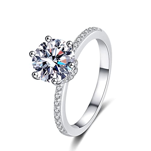 Bague moissanite 2ct argent 925 fini les bijoux ternes optez pour l'éclat