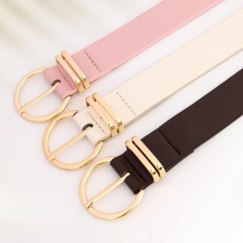3 Pack Women's Belts Cute Belts for Women Faux Leather Skinny Belt for Jeans Dress and Pants3