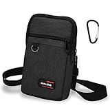 スマホポーチ メンズ カラビナ スマホショルダー ベルトポーチ 3Way パスポート対応 iPhone 14 Plus/Pro Max 7インチ対応
