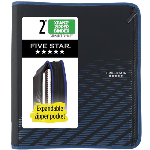 Classeur zippé Five Star 380 feuilles avec panneau d'extension Xpanz