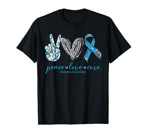 Koszulka Peace Love Cure Diabetes Awareness