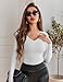 Avidlove Bodysuits Snap Crotch Womens Body Suits Tops Long Sleeve Going Out Tops Deep V Neck Bodysuit 2024 Fashion(White,XXL)