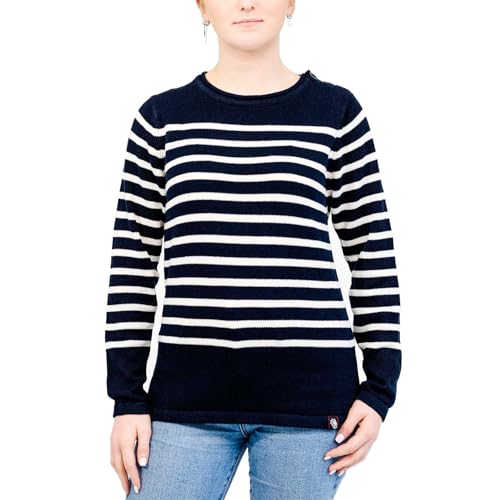 Breizh Ocean - Pull Marin Femme Rayé ou Uni - du XS au 4XL - Création Française BINIC - Pull Femme Hiver - Vêtement Marin