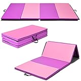 COSTWAY 240 x 120 x 5 cm Weichbodenmatte, Gymnastikmatte klappbar, Yogamatte mit Klettverschluss und 2 Tragegriffe, Turnmatte, Klappmatte, Fitnessmatte für Gymnastik, Yoga, Fitness, Training Zuhause