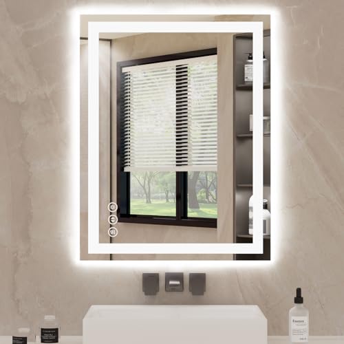 30X36 LED Bathroom Mirror with Lights, Anti-Fog, Backlit + Front Lit, Lighted Bathroom Vanity Mirror for Wall, Memory Function, Dimmable, Tempered Glass, Shatter-Proof, ETL Listed
