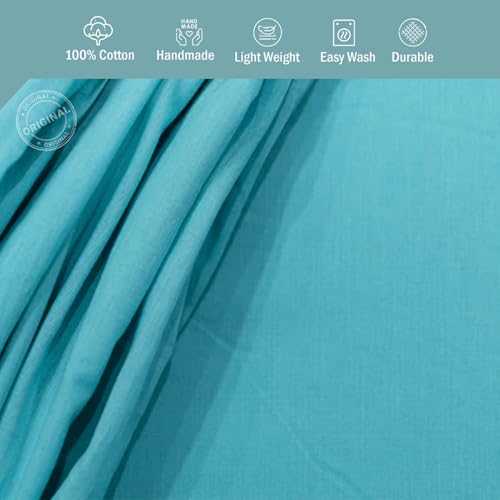 Image of 100% Pure Cotton Mulmul Fabric Material | Reusable Ultra Fine Mulmul Fabric | Lightweight Soft Smooth Piece Linning, Stole, Dupatta, Cushion Pillow Cover (Marine Blue, 1 Meter)