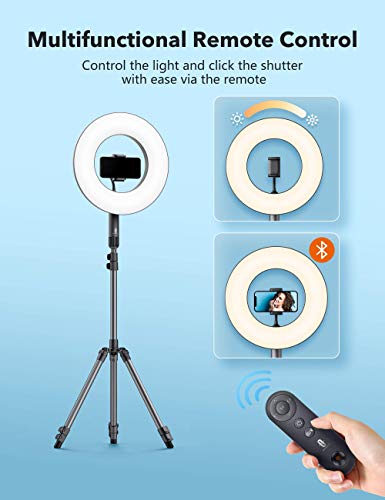 image for TaoTronics 14'' Selfie Ring Light with Tripod Stand 78'', 2 Phone Hold