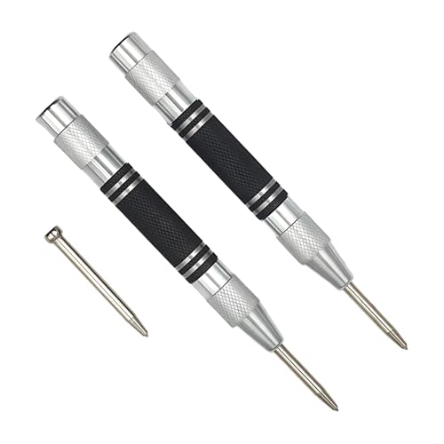 2 Pack Automatic Center Punch Precision Spring Loaded Marking Tool