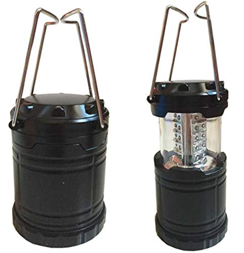 LIADO Outdoors LED Camping Lantern Portable with Auto On/Off Function and Collapsible and Battery Operated for Outdoors, Camping, Hiking, Fishing, Collapsible, Black