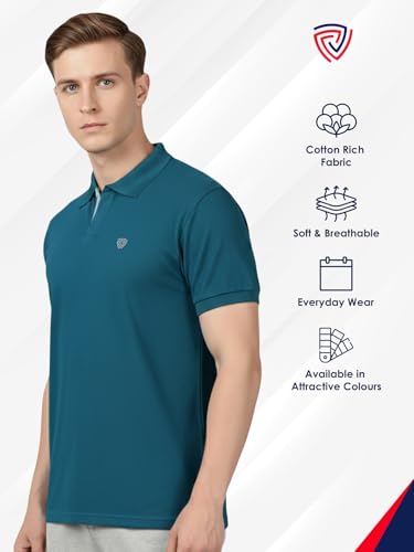 Image of Lux Cozi Men's Cotton Solid Polo Tshirt | Collar Tshirts | Half Sleeves | Stylish & Premium All Day Wear | Pack of 1