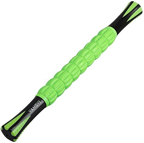 Yansyi Muscle Roller Stick for Athletes - Body Massage Roller Stick - Release Myofascial Trigger Points Reduce Muscle Soreness Tightness Leg Cramps & Back Pain for Physical Therapy & Recovery (Green)