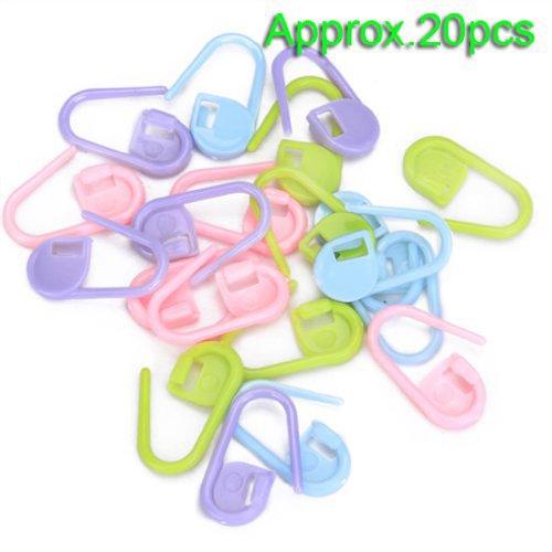 SODIAL(R) 20 piezas de plastico para hacer punto del ganchillo de bloqueo marcadores de la puntada, cierre de ganchillo, herramientas para hacer punto