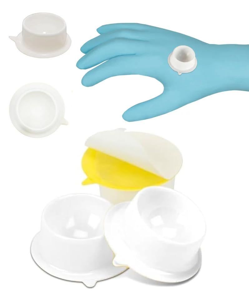 AmeriCan Goods 100/Pack Tattoo Ink Cup Sticky Plastic Dappen Dishes for Pigment Ink & Glue for Eyebrow Microblading, Eyelash Extensions