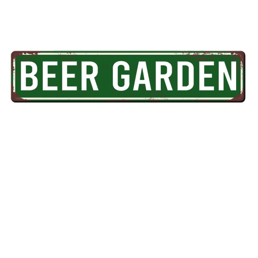 Jkfcbftp A17 Beer Garden Sign Metal Tin Sign 4X16 Inch