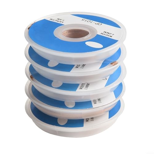 Jotekonoby Desoldador trenzado de cobre, 5 unidades, soldadura para reparación electrónica, removedor de soldadura sin limpieza con carrete de 1,5 m, herramienta de extracción de soldadura PCB para