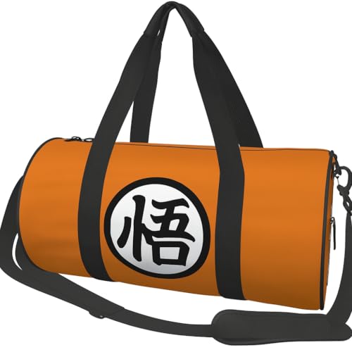 Dragon Duffel Bag, Large Capacity Canvas Travel Gym Bag with Shoulder Strap, Red and Black