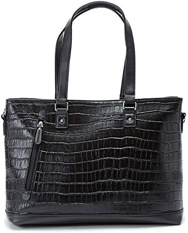 Amazon 平野鞄 トートバッグ ビジネスバッグ ブリーフケース メンズ 横型 B4 大容量 トート ショルダーベルト クロコ 通勤 ビジネス 黒 ブラック 横幅40cm オリジナル高級ムートングローブ トートバッグ