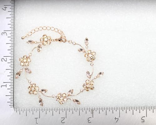 Image of Faship Gorgeous Rhinestone Crystal Floral Necklace Earrings Set