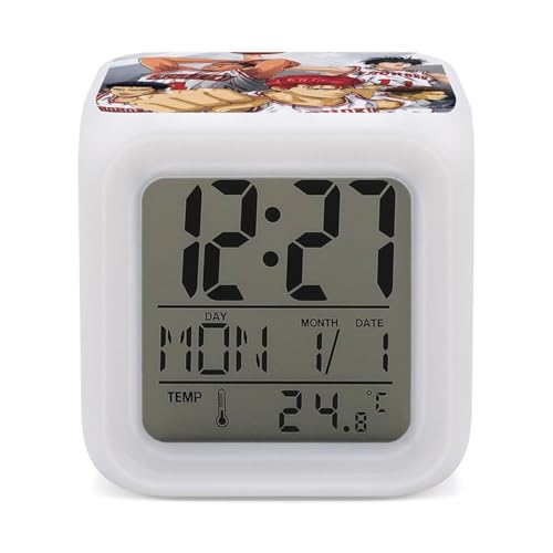 スラムダンク 目覚まし時計 可愛い 軽量 静音 置き時計 大数字 目覚ましライト ベッドサイドランプ 部屋飾り LED数字表示 人気 映画 学生 子供