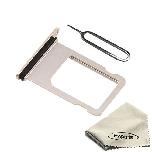 Ewparts for iPhone 7 Plus Sim Card Tray Replacement with Waterproof Rubber & Eject Pin (Gold)