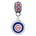 Chicago Cubs Round Crystal Charm Fits European Style Large Hole Bead Bracelets