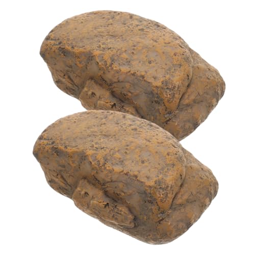 CIYODO 2stücke Wetterfester Fake Rock Schlüsselversteck Garten Deko Stein Schlüsselhider Versteckbox Für Ersatzschlüssel Und Sichere Aufbewahrung Im Außenbereich