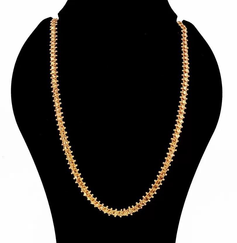 One gram Stylish Golden Neck woman and men Chain “24” Inches Gold-plated Chain_D149-picture-28