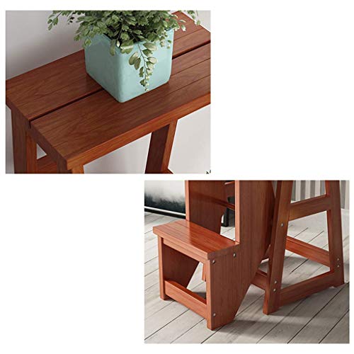 Taburete de madera plegable DASHADAO y silla de escalera multifuncional para biblioteca 8