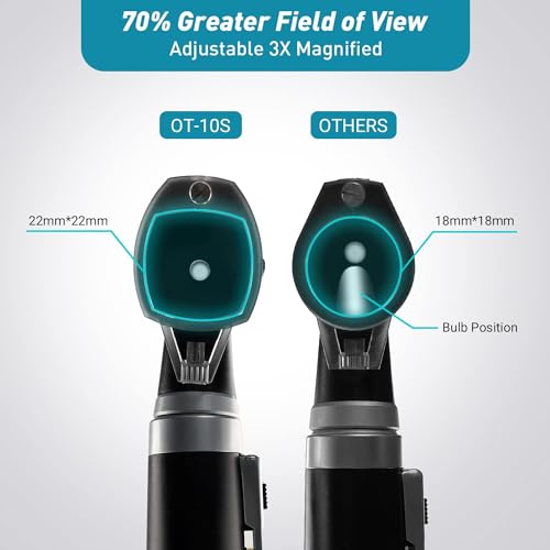 Image of MCP OT-10G Otoscope - Ear Scope with Light, Fiber Optic Otoscope, Lightweight Pocket Diagnostic Ear Checker Kit for Nurse,Kids,Adults (Black)