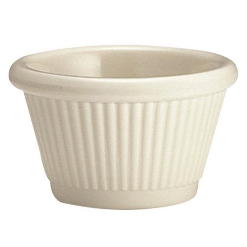 Winco RFM-2B 2-Oz Fluted Ramekin, Plastic, Bone - Plastic Ramekins-RFM-2B