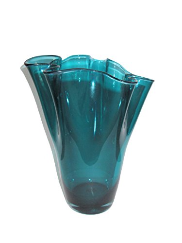 SIGNATURE HOME COLLECTION glazen vaas mondgeblazen decoratieve ovaas bloemenvaas turquoise, glas, 21 x 21 x 30 cm - Afbeelding 4