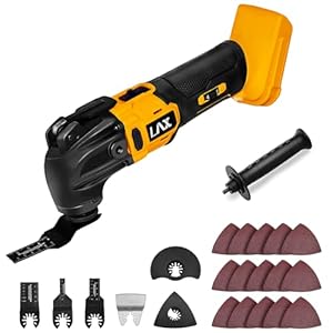 Oscillating Multi Tools for Dewalt 18V Battery, Multi-Use Cutting and Sanding Tool, 4°Oscillation Angle, 6 Variable Speeds, Quick-fit Blade Design with 21pcs Accessories for Cutting, Sanding, Scraping