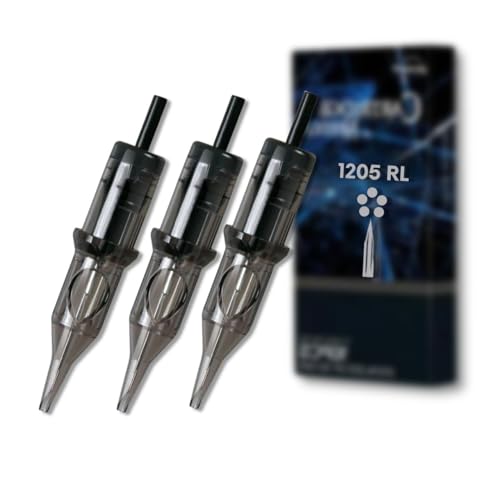 Professional 10Pcs Cartridges Disposable Tattoo Needles 0.35mm for Tattoo Artists Box of 10 Round Magnum and Round Liner (Mast1205RL)