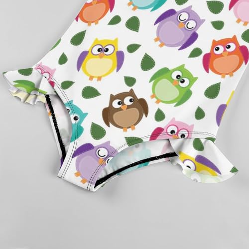 Image of Girls One Piece Swimsuit Cute Alpacas Hearts Stars Ruffles Swimwear Bathing Suits 3-12 Years