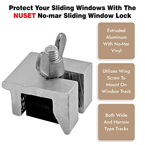 Nu-Set Lock | Sliding Window Lock | Wing Screw Window Lock For Window Security | Home Improvement & Door Hardware,10 Pack, Aluminum #TOP3