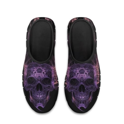 Howilath Skull Print Slip on Shoes for Men Casual House Shoes Running Sneakers Hands Free Shoes with Anti-Slip Sole4
