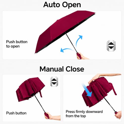 Image of Umbrella, UV Big Size Umbrella for Sun Protection Rain Windproof Strong Large 3 Fold For Men Women Kids Boys Girls Perfect & Stylish Windproof & Compact