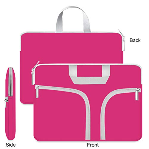 HESTECH Chromebook Case, 11.6-12.5 inch Neoprene Laptop Sleeve Travel Bag with Handle Compatible for Acer Chromebook r11/HP Stream/MacBook air 11/, Hot Pink