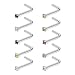Ruifan 10PCS 18G Surgical Steel Mix Color Diamond CZ Nose Stud Rings L Shaped Piercing Jewelry 1.5mm