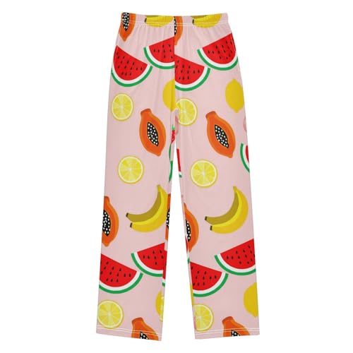 J JOYSAY Tropical Fruits Collage Lightpink Pajamas Pants Soft Long Pajama Bottoms Lounge Sleep Pants Size S-XL