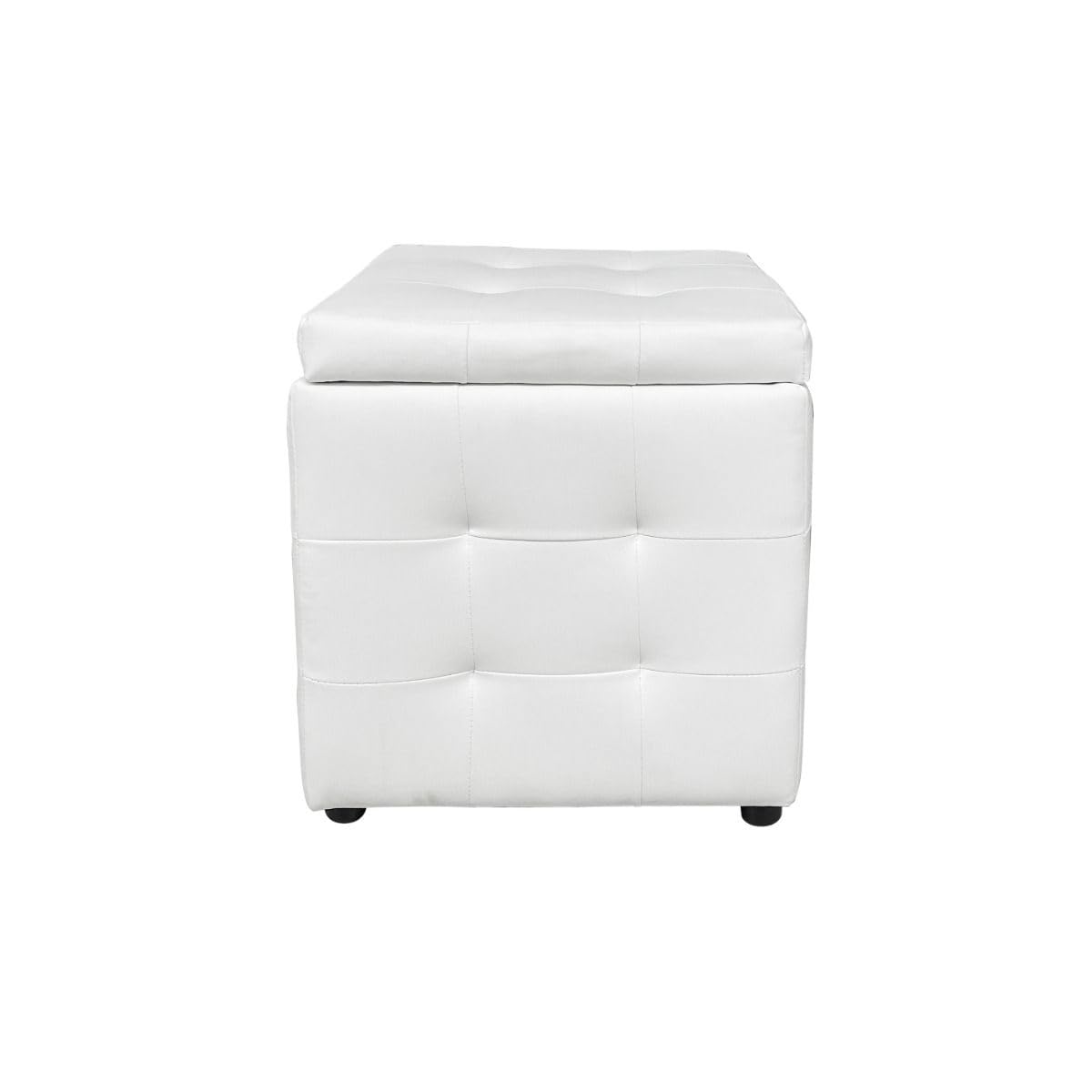 SANYAN Limited PF45BI Sanyan Limited Pouf Contenitore Bianco Prezzi Bassi, 45 x 47 x 45 cm